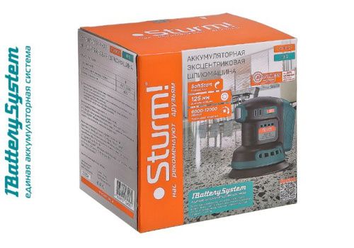 Аккумуляторная эксцентриковая шлифмашина б/щ  Sturm COS18125 1BatterySystem-Tehinstrument