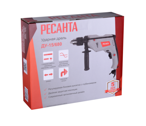Дрель ударная Ресанта ДУ-15/680-Tehinstrument