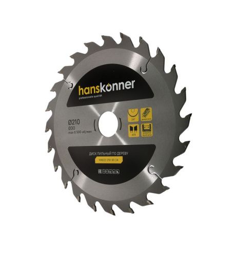 Пильный диск по дереву 210x30мм, 24 зубьев, Hanskonner-Tehinstrument