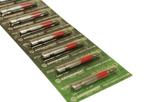 Биты t20x50мм, Torx Tamper, сталь S2, 10шт ЛЕНТА, БОЕКОМПЛЕКТ-Tehinstrument