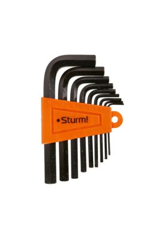 Набор шестигранных ключей 1, 5-10 мм, CrV, 9 шт, короткие  Sturm-Tehinstrument