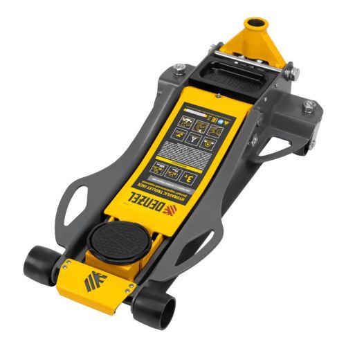 Домкрат гидравлический подкатной, 3 т, 75-500 мм, быстрый подъем, низкий подхват, проф. Denzel-Tehinstrument