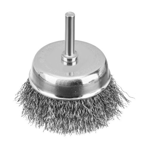 Набор щеток для дрели, 2 Плоские 50-75мм, 3 Чашки 25-50-75мм, шпилька,  нерж.вит. проволока Denzel-Tehinstrument