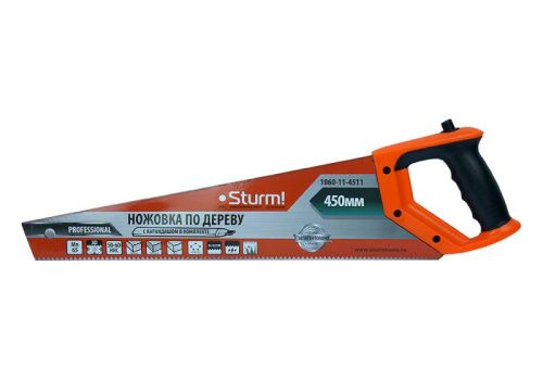 Ножовка по дереву, с карандашом, 450мм, 11-12TPI, 3D, серия Кулибин,  Sturm-Tehinstrument