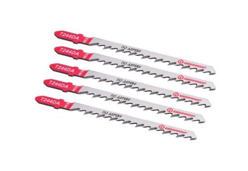 Пилки для лобзика по дереву T244DA, 5 шт, 100х74мм, шаг зуба 4мм, быстрый фигурный рез, HCS, БОЕКОМПЛЕКТ-Tehinstrument