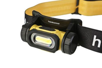 Фонарь налобный аккумуляторный 400лм (турбо 630лм), COB светодиод, 4 режима, Hanskonner-Tehinstrument