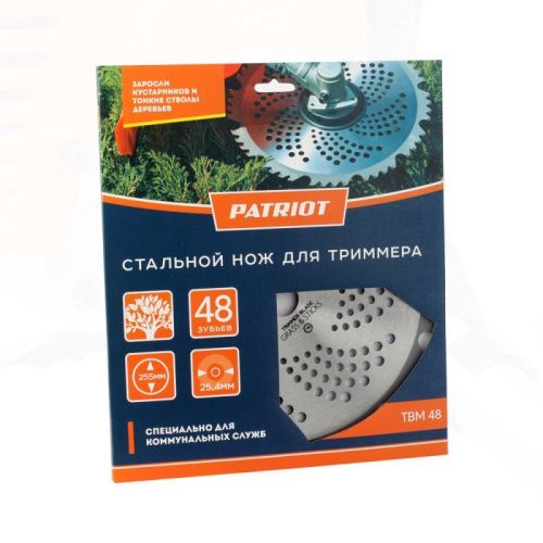 Нож Patriot TBM-48 для триммера (255х25.4 мм, 48 зубьев)-Tehinstrument