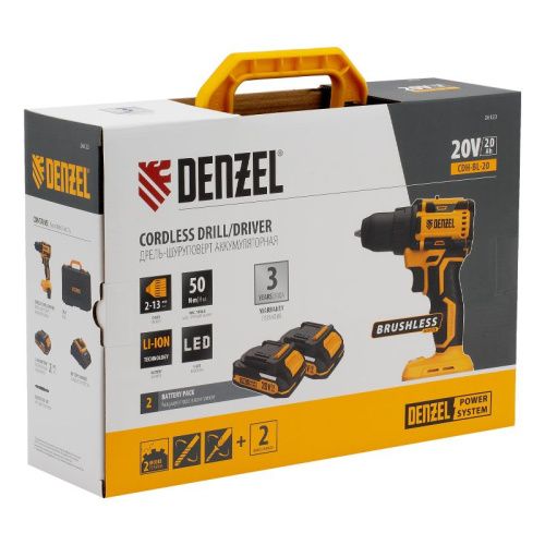 Бесщеточный аккумуляторный шуруповерт Denzel CDH-BL-20, Li-Ion, 20 В-Tehinstrument