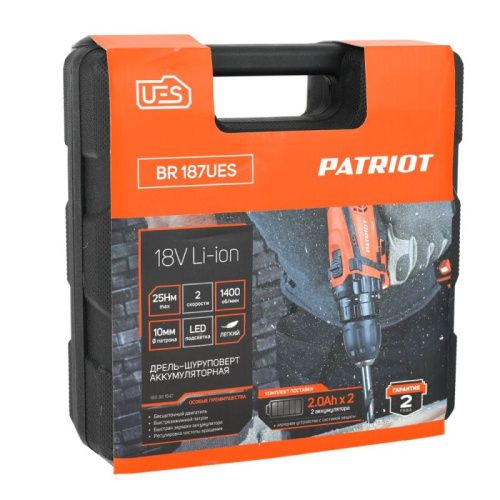 Дрель-шуруповерт аккумуляторная Patriot BR 187 UES-Tehinstrument