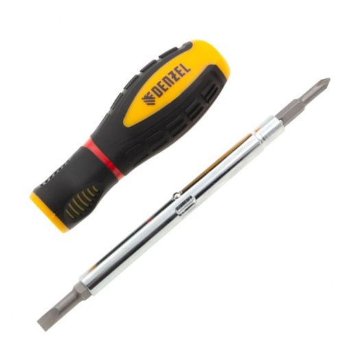 Отвертка комбинированная, SL3/16"-PH1, SL1/4"-PH2, 3-х компонентная рукоятка Denzel-Tehinstrument