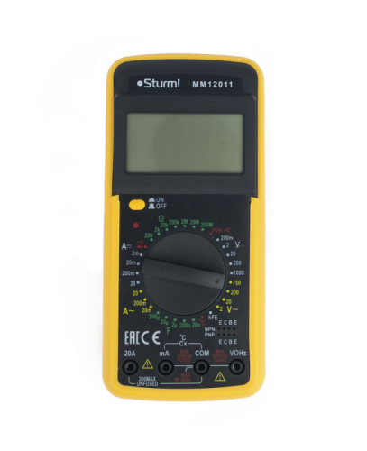 Мультиметр цифровой, измерение ёмкости, частоты, температуры,  Sturm-Tehinstrument