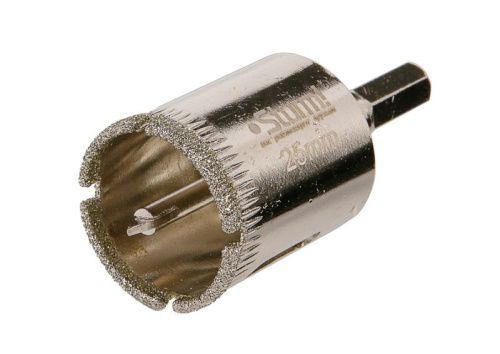 Коронка алмазн. По керам. Плитке и стеклу 25 х 55 мм, с центрир. Сверл.  Sturm-Tehinstrument