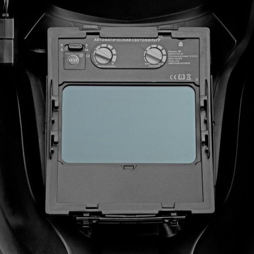 Щиток защитный лицевой (маска сварщика) F9, см. окно 100x60, Real Color, DIN 4-8/9-13// Denzel-Tehinstrument