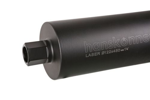 Коронка алмазная LASER по железобетону 122 мм, 1 1/4" , L=450мм, Hanskonner-Tehinstrument