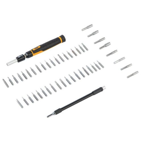 Отвертка с набором бит и торцевых головок для точных работ, гибкий привод, 48 шт, CrMo Denzel-Tehinstrument