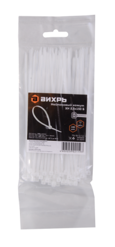 Хомуты нейлоновые (стяжки) белые 100 шт. Вихрь 2,5*150 Б-Tehinstrument
