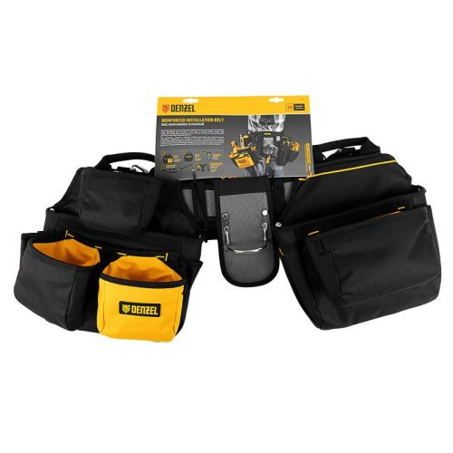 Пояс монтажника усиленный, с лямками, сумки поясные, держатель для молотка Denzel-Tehinstrument