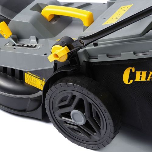Газонокосилка эл. CHAMPION EM4318 (1,8 кВт пласт.+ткань травосб. 52л ширина 430мм 30-75мм, 12,9кг)-Tehinstrument