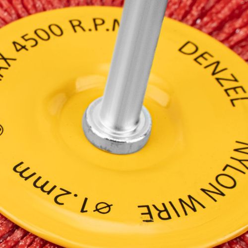 Щетка для дрели, 100 мм, Плоская, со шпилькой, нейлоновая щетина Denzel-Tehinstrument