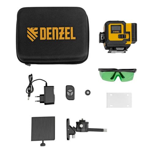 Лазерный уровень мультипризменный DLV-360-3C, 30 м, зеленый луч, Li-Ion 2,4 Aч, кейс// Denzel-Tehinstrument