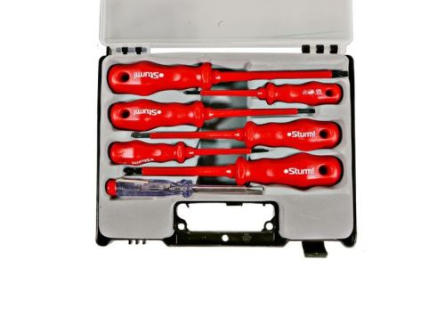 Набор отверток диэлектрических 7 шт, пластиковый кейс, CrV  Sturm-Tehinstrument