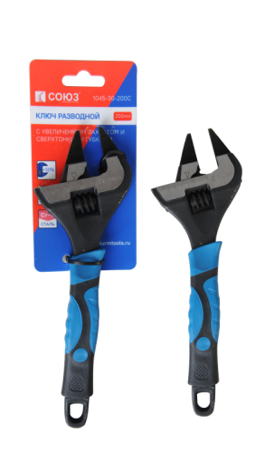 Разводной ключ с супер тонкими губками, 200 мм,зев39мм, фосфатированный, СОЮЗ-Tehinstrument