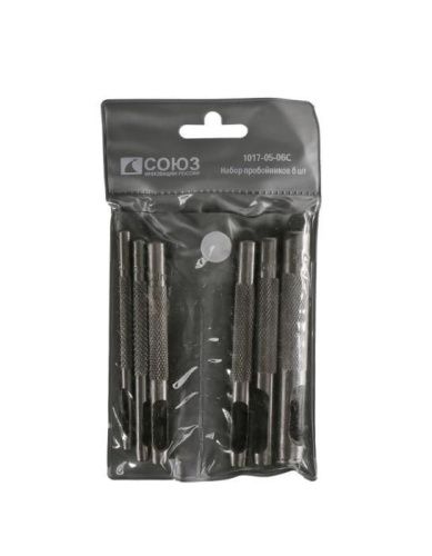 1017-05-06С Набор пробойников 6шт, 3,2-8,0 мм, СОЮЗ-Tehinstrument