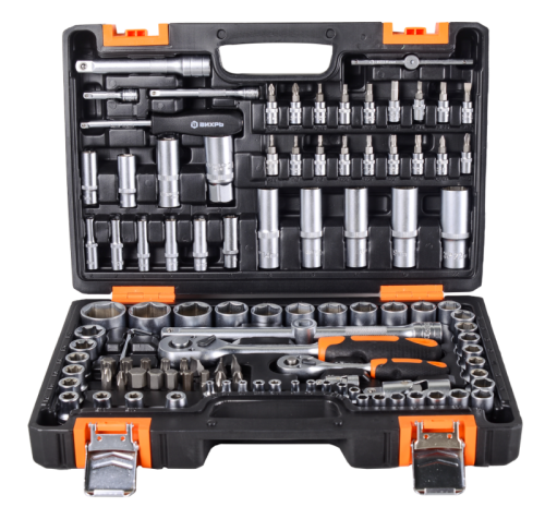 Набор инструментов, 1/2", 1/4", CrV, в кейсе 108 предметов Вихрь-Tehinstrument