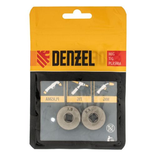 Подающий ролик, V профиль под стальную проволоку 0,8-1мм, посадка квадрат, 2 шт Denzel-Tehinstrument