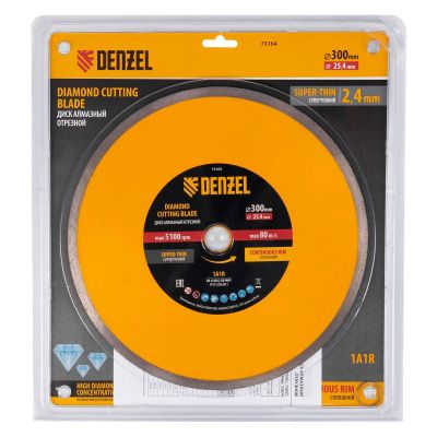 Диск алмазный сплошной, супертонкий Denzel 300 х 25,4 мм-Tehinstrument