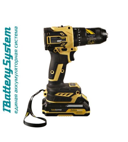 HCD2065BLIC Аккумуляторный шуруповерт Hanskonner 1BatterySystem-Tehinstrument