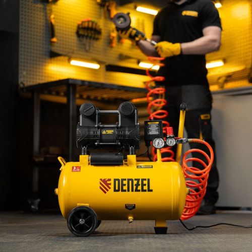 Малошумный безмасляный компрессор Denzel DLP-950/24-Tehinstrument