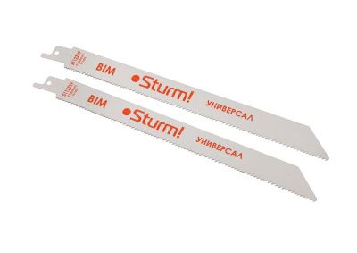 Полотно для сабельной пилы универс. 2шт 225/1,8-2,6мм (дер,мет,пласт),  Sturm-Tehinstrument