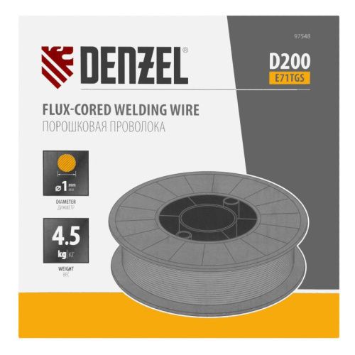 Порошковая проволока Е71TGS, диам. 1 мм, 4,5 кг, диам. катушки D200 Denzel-Tehinstrument