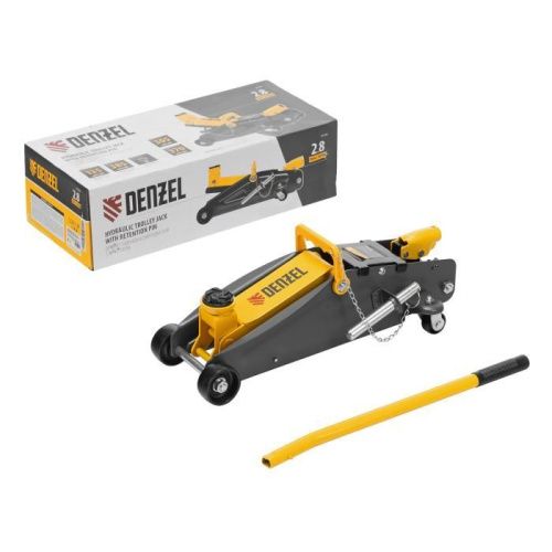 Домкрат гидравлический подкатной с фиксатором, 2,8 т, 135-385 мм Denzel-Tehinstrument