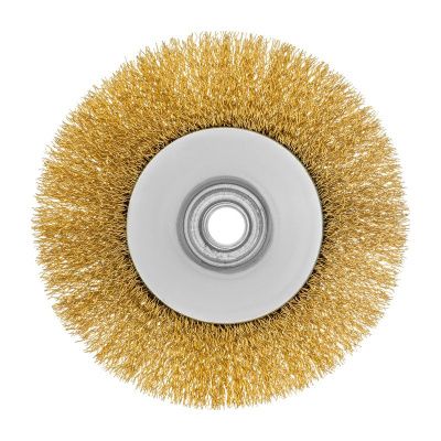 Щетка для УШМ, 125 мм, "Тарелка", витая нержавеющая проволока 0.3 мм, М14 Denzel-Tehinstrument