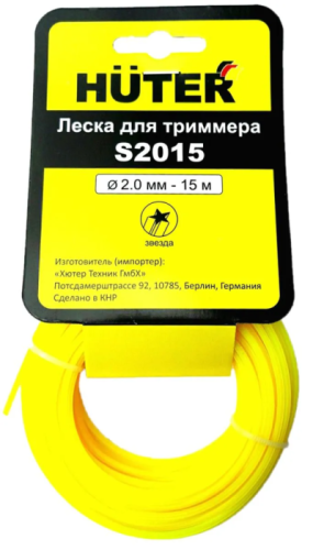Леска Huter S2015 для триммера, 2 мм, звезда-Tehinstrument