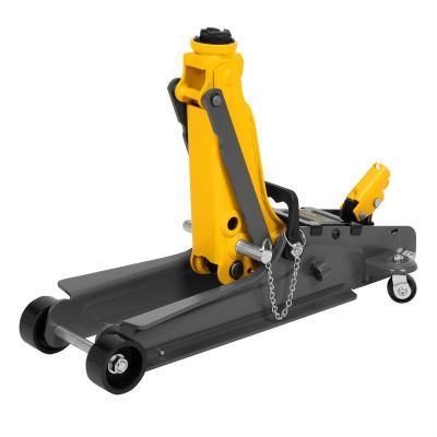 Домкрат гидравлический подкатной с фиксатором, 2,5 т,  85-385 мм, в пласт. кейсе Denzel-Tehinstrument