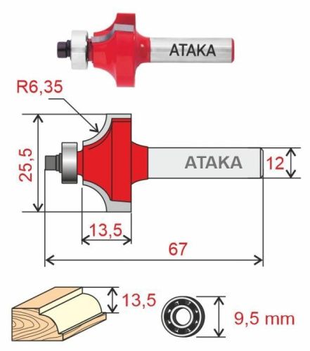 Фреза Атака 602255 кромочная калевочная-Tehinstrument