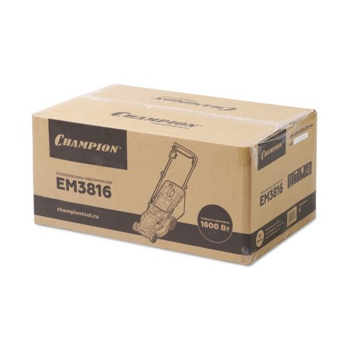 Газонокосилка эл. CHAMPION EM3816 (1,6 кВт пласт.+ткань травосб. 42л ширина 380мм 30-75мм, 11,3кг)-Tehinstrument