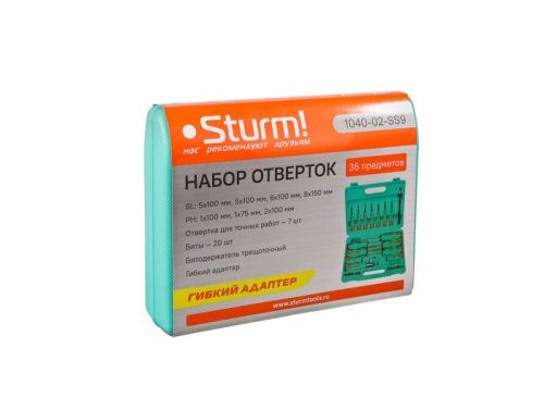 Набор отверток 36 предметов, пластиковый кейс, CrV, Sturm-Tehinstrument