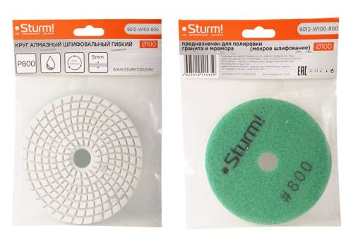 Круг шлифовальный гибкий  Sturm 9012-W100-800-Tehinstrument
