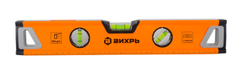 Уровень алюминиевый «Усиленный» 400мм 3 глазка фрезерованный Вихрь-Tehinstrument