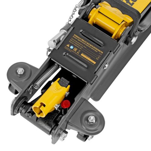 Домкрат гидравлический подкатной с фиксатором, 2,5 т, 85-385 мм Denzel-Tehinstrument