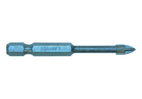 Сверло по стеклу и кафелю, 5мм, четырехгранный наконечник, шестигранный хвостовик,  Sturm-Tehinstrument