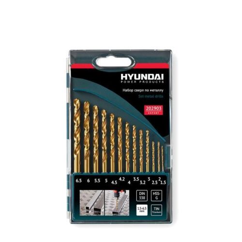 Набор сверл по металлу HSS-G DIN338 (13шт) 1,5-6,5mm x0,5мм TIN 202903-Tehinstrument