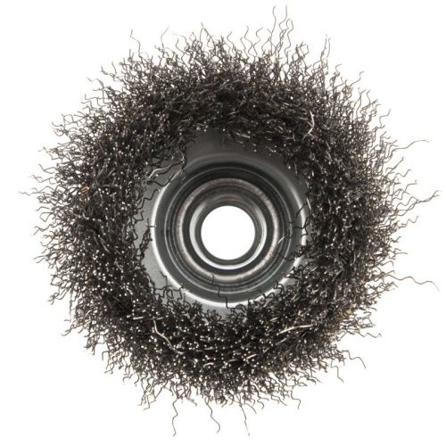 Щетка для УШМ, 75 мм, "Чашка", витая нержавеющая проволока 0.3 мм, М14 Denzel-Tehinstrument