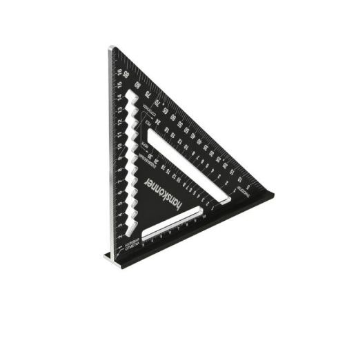 Угольник 175мм, алюминиевый сплав, чёрный анодированный корпус, белая шкала, hanskonner-Tehinstrument