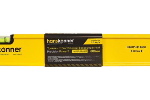 Уровень алюм. 600мм, Hanskonner-Tehinstrument