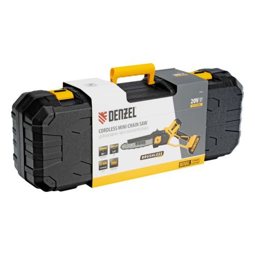 Цепная мини-пила аккумуляторная бесщет., СCS-200BL, шина 200 мм, Li-Ion, 20 В Denzel-Tehinstrument